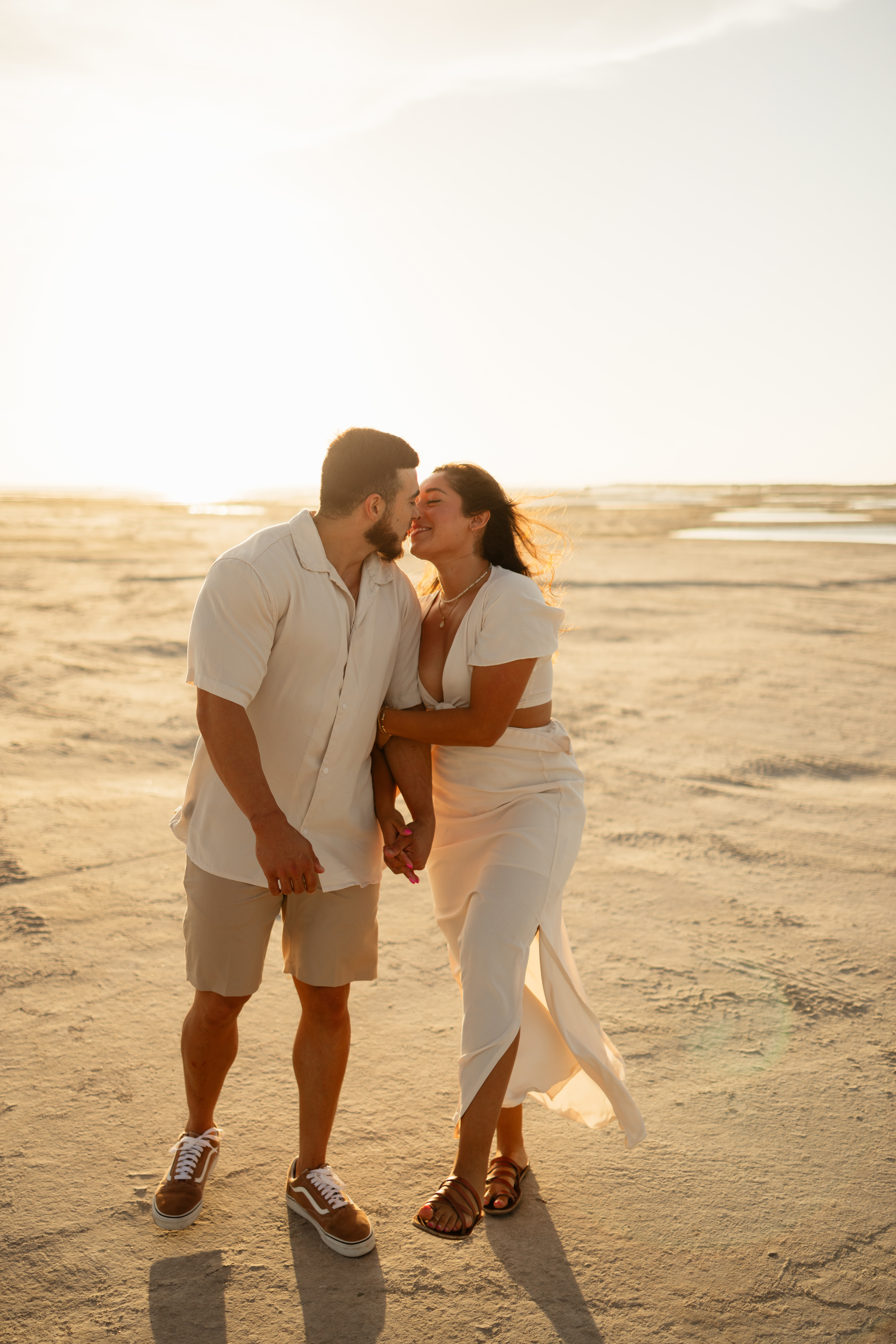 Couple kissing on the beach in South Padre Island
